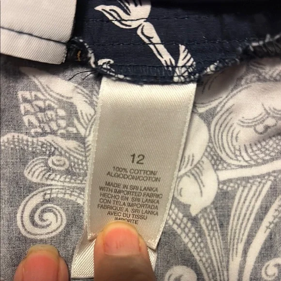 Villager White and Blue Patterned Skirt - Picture 5 of 8